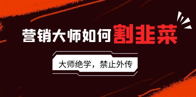 营销大师如何割韭菜：流量大师/讲故事大师/话术大师/卖货大师/成交大师/...-资源宝库