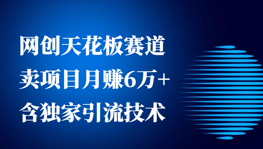 网创天花板赛道，卖项目月赚6万+，含独家引流技术(共26节课)-资源宝库