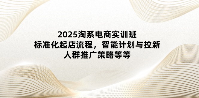 2025淘系电商实训班：标准化起店流程，智能计划与拉新，人群推广策略等等-资源宝库