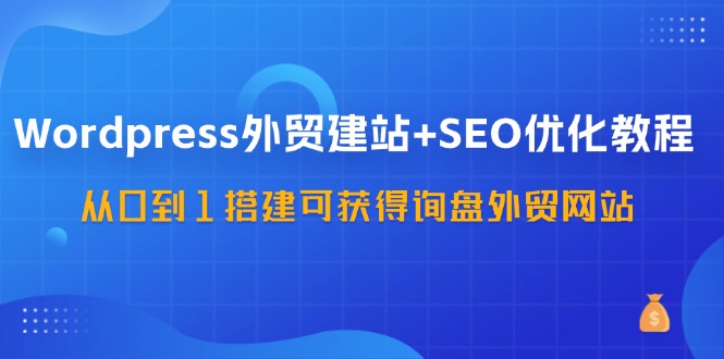 WordPress外贸建站+SEO优化教程，从0到1搭建可获得询盘外贸网站(57节课)-资源宝库