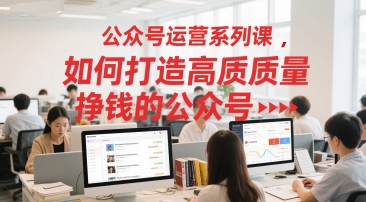 公众号运营系列课,如何打造高质量挣钱的公众号-资源宝库