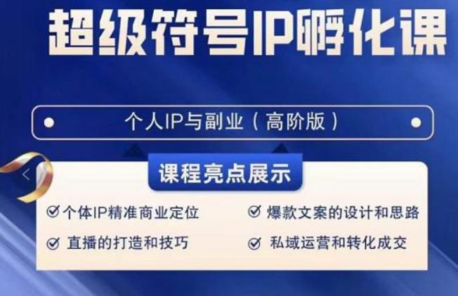 超级符号IP孵化高阶课，建立流量思维底层逻辑，打造属于自己IP（51节课）-资源宝库