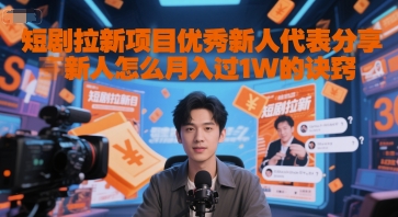 短剧拉新项目优秀新人代表分享新人怎么月入过1W的诀窍-资源宝库
