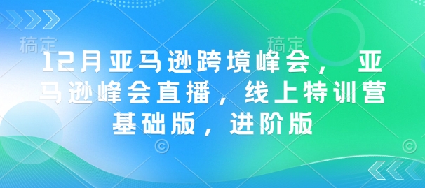 12月亚马逊跨境峰会， 亚马逊峰会直播，线上特训营基础版，进阶版-资源宝库