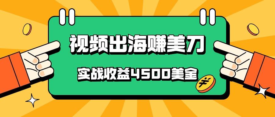国内爆款视频出海赚美刀，实战收益4500美金，批量无脑搬运，无需经验直接上手-资源宝库