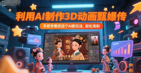 利用AI制作3D动画甄嬛传，流量爆了，手把手教你这个AI新玩法，轻松涨粉-资源宝库