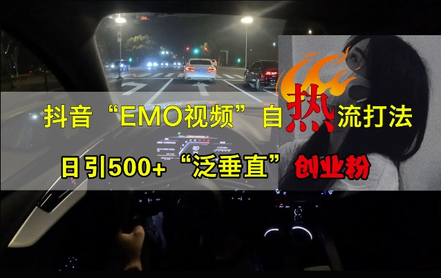 抖音EMO视频自热打法，日引500+“泛垂直”创业粉-资源宝库