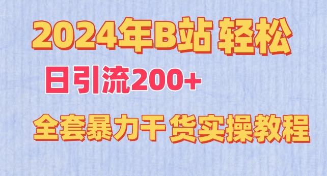 2024年B站轻松日引流200+的全套暴力干货实操教程【揭秘】-资源宝库