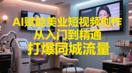 AI赋能美业短视频创作,从入门到精通,打爆同城流量,超级AI工具短视频实操落地-资源宝库