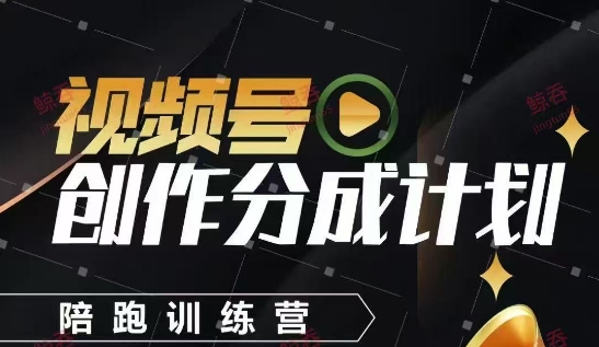 视频号创作分成计划陪跑训练营,手把手教会你如何制作视频,细水长流型项目-资源宝库