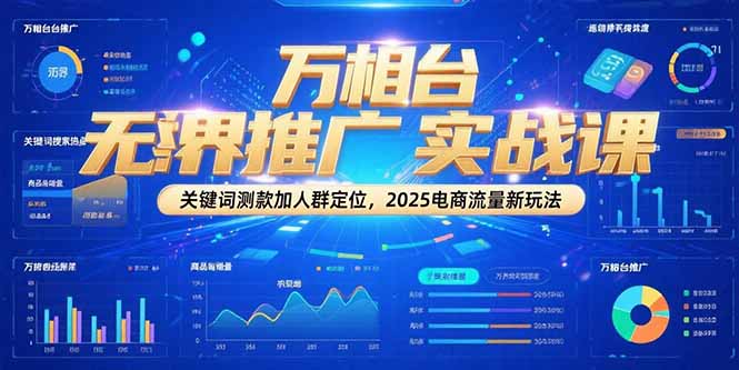 万相台无界推广实战课，关键词测款加人群定位，2025电商流量新玩法-资源宝库