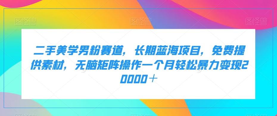 二手美学男粉赛道，长期蓝海项目，无脑矩阵操作一个月轻松暴力变现20000＋-资源宝库
