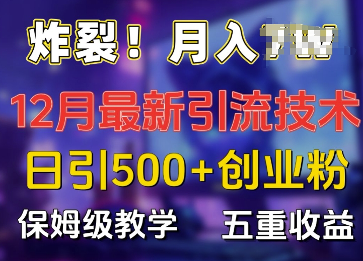 炸裂!揭秘12月最新日引流500+精准创业粉,多重收益保姆级教学