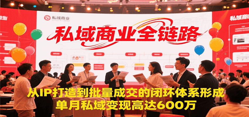 私域商业全链路，从IP打造到批量成交的闭环体系形成，单月私域变现600万-资源宝库