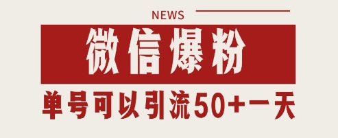 微信爆粉,私域暴力引流打法日引千粉 单号日进50+【揭秘】-资源宝库