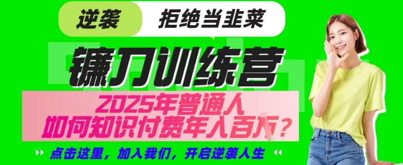 【网创项目终点站-镰刀训练营超级IP合伙人】25年普通人如何通过“知识付费”年入百个-仅此一版【揭秘】-资源宝库