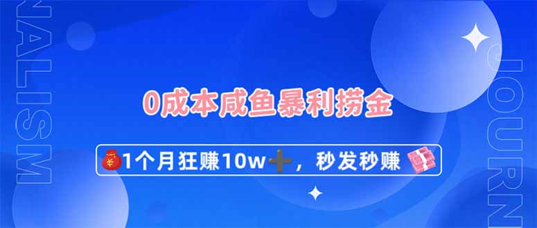 0成本闲鱼暴利捞金，1个月狂赚10W+，秒发秒赚新玩法-资源宝库