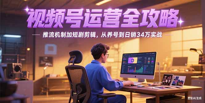 2025视频号运营全攻略，推流机制加短剧剪辑，从养号到日销34万实战-资源宝库