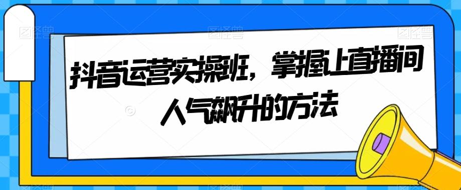 抖音运营实操班，掌握让直播间人气飙升的方法-资源宝库