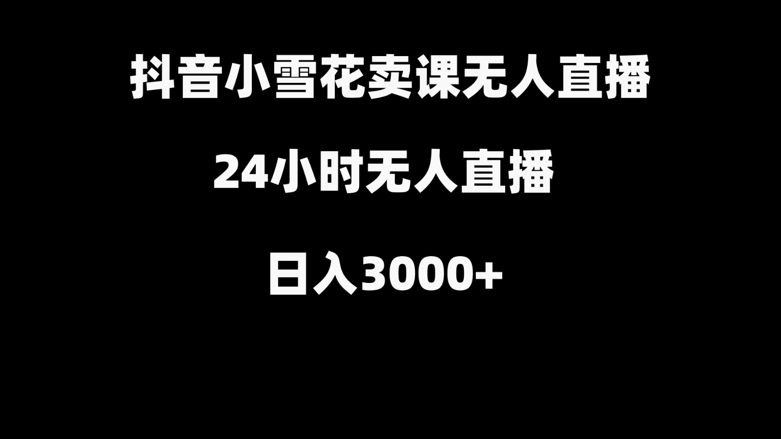 抖音小雪花卖缝补收纳教学视频课程，无人直播日入3000+-资源宝库