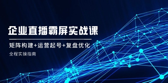 企业直播霸屏实战课：矩阵构建+运营起号+复盘优化，全程实操指南-资源宝库