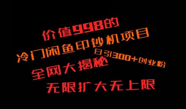 闲鱼流量印钞机项目大揭秘，日引300+创业粉，保姆级实操教程-资源宝库