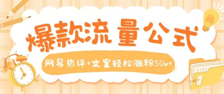 爆款流量公式，网易热评+文案轻松涨粉50w+【揭秘】-资源宝库