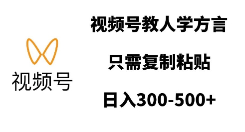 视频号教人学方言,只需复制粘贴,日入多张-资源宝库