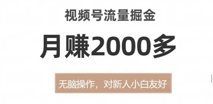 视频号流量掘金，无脑操作，对新人小白友好，月赚2000多【揭秘】-资源宝库