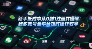 新手低成本从0到1注册并搭建多账号全平台矩阵操作教学,手机号-邮箱-IP-工具-资源宝库