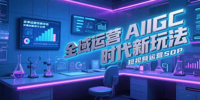 全域运营AIGC时代新玩法,文案封面设计公式,短视频运营SOP-资源宝库
