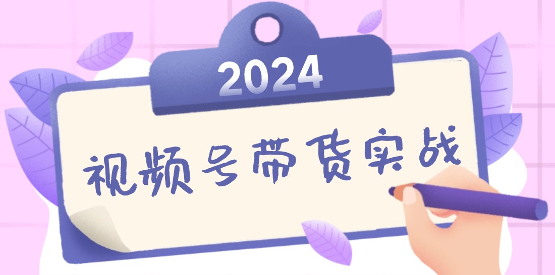 2024视频号最新带货实战课：无人直播/书单号卖货/个人IP口播 (附资料素材-资源宝库