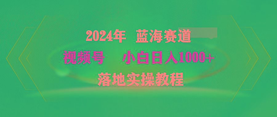 (9515期)2024年蓝海赛道 视频号  小白日入1000+ 落地实操教程-资源宝库