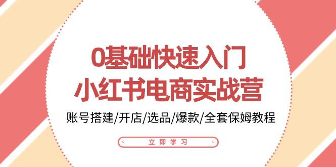 0基础快速入门-小红书电商实战营：账号搭建/开店/选品/爆款/全套保姆教程-资源宝库