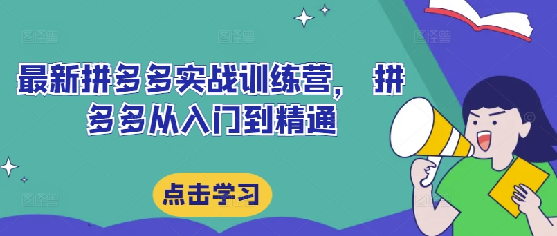 最新拼多多实战训练营, 拼多多从入门到精通