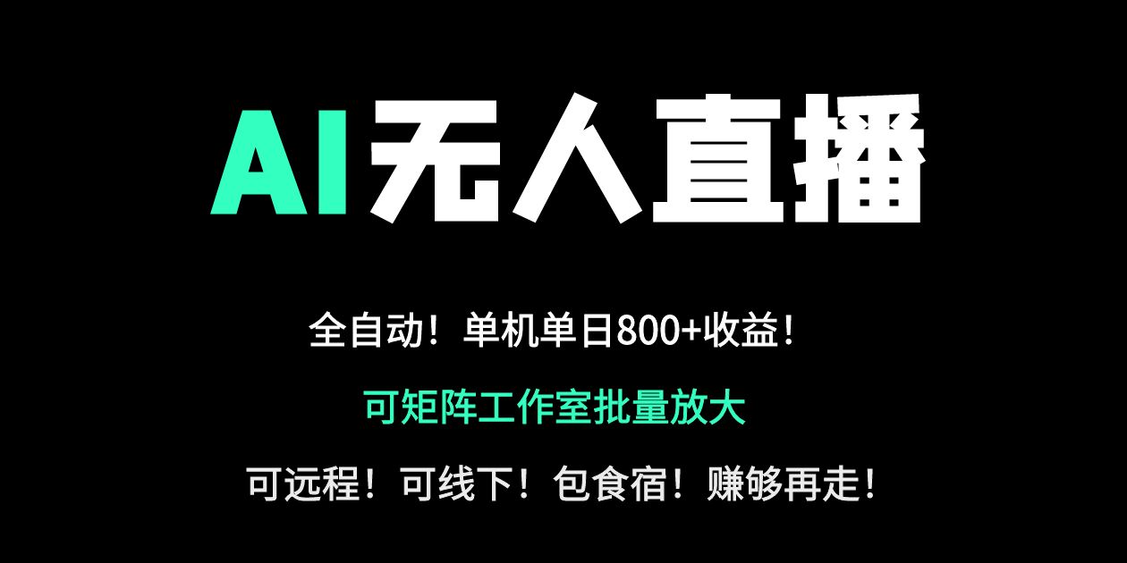 24小时自动带货！AI无人直播副业日赚800+，轻资产创业首选-资源宝库