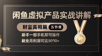 精品！闲鱼虚拟产品实战讲解，新手一部手机即可操作，副业月利润可达5k+-资源宝库