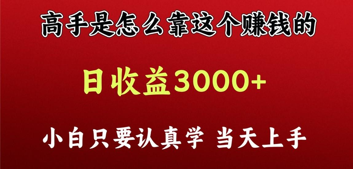 看高手是怎么赚钱的，一天收益至少3000+以上，小白当天上手-资源宝库