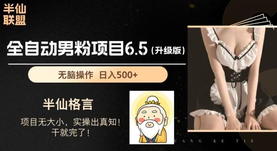 男粉项目6.5升级版，全自动男粉项目，日收入1K+【揭秘】-资源宝库
