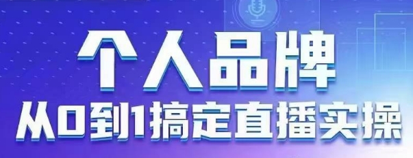 个人品牌:从0到1搞定直播实操,用直播为你的个人品牌赋能,六大实操板块,放大个人影响力-资源宝库