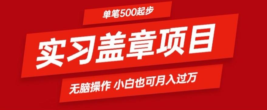 实习代盖章项目一单500起普通人可落地项目小白也可轻易上手-资源宝库