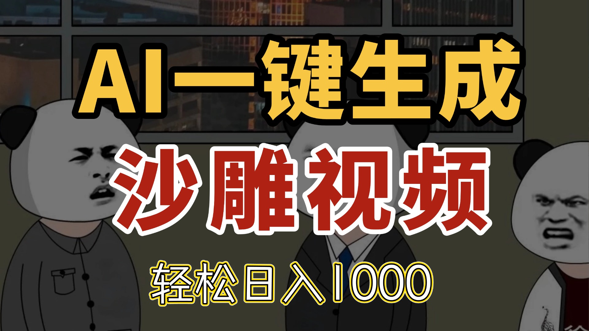AI一键生成沙雕视频，一条视频千万播放，轻松日入1000-资源宝库