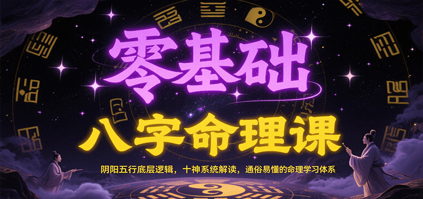 零基础八字命理课：阴阳五行底层逻辑，十神系统解读，通俗易懂的命理学习体系-资源宝库