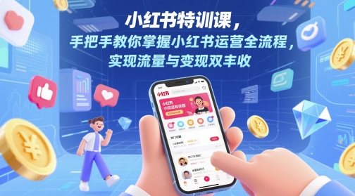 小红书特训课,手把手教你掌握小红书运营全流程,实现流量与变现双丰收-资源宝库
