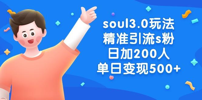 soul3.0玩法精准引流s粉，日加200人单日变现500+-资源宝库