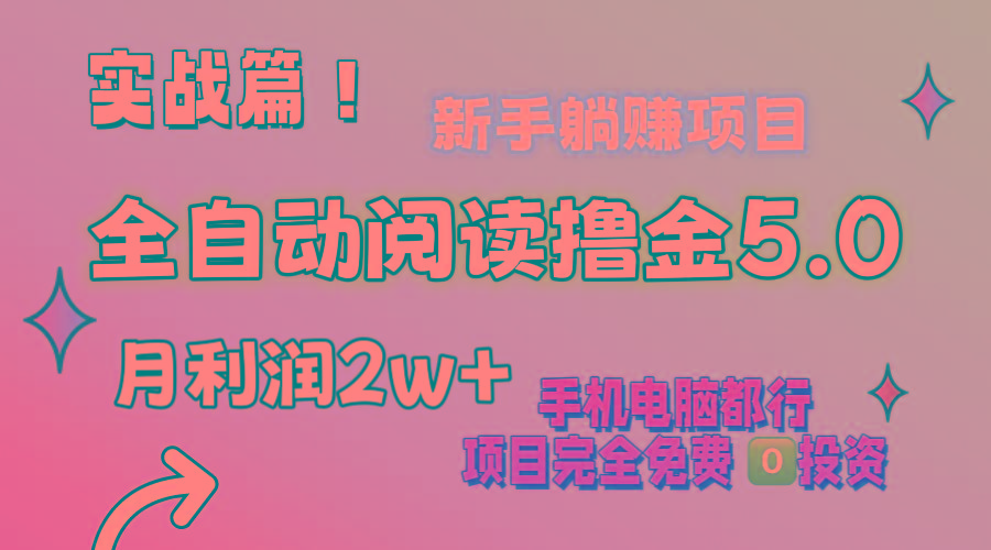 小说全自动阅读撸金5.0 操作简单 可批量操作 零门槛！小白无脑上手月入2w+-资源宝库