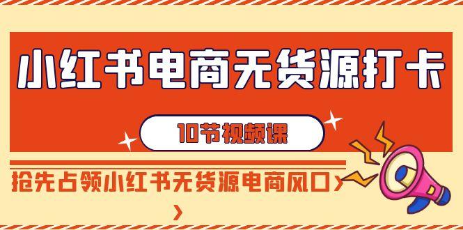小红书电商-无货源打卡，抢先占领小红书无货源电商风口(10节课)-资源宝库