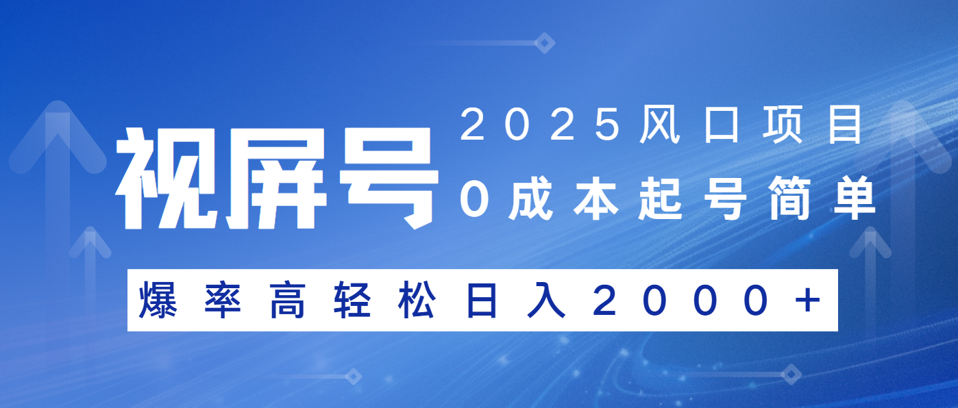 2025风口项目，视频号带货，起号简单，爆率高轻松日入2000+-资源宝库