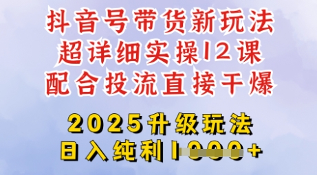 2025全新升级抖音带货玩法，一天纯利四位数，从剪辑到选品再到发布投流，超详细玩法揭秘-资源宝库
