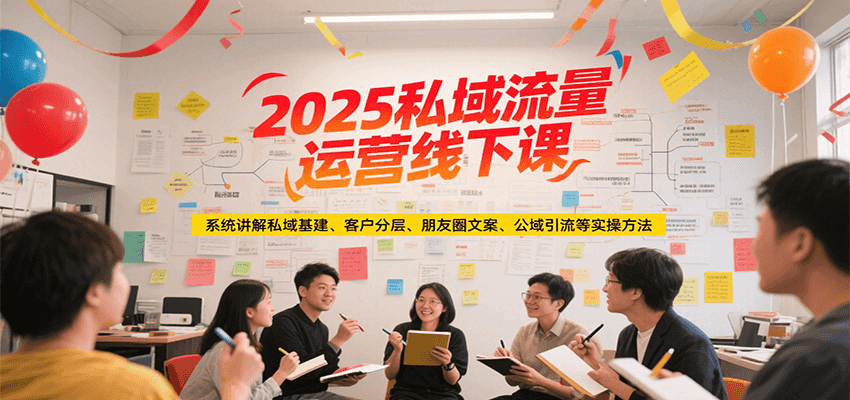 2025私域流量运营线下课,系统讲解私域基建/客户分层/朋友圈文案/公域引流等实操方法-资源宝库